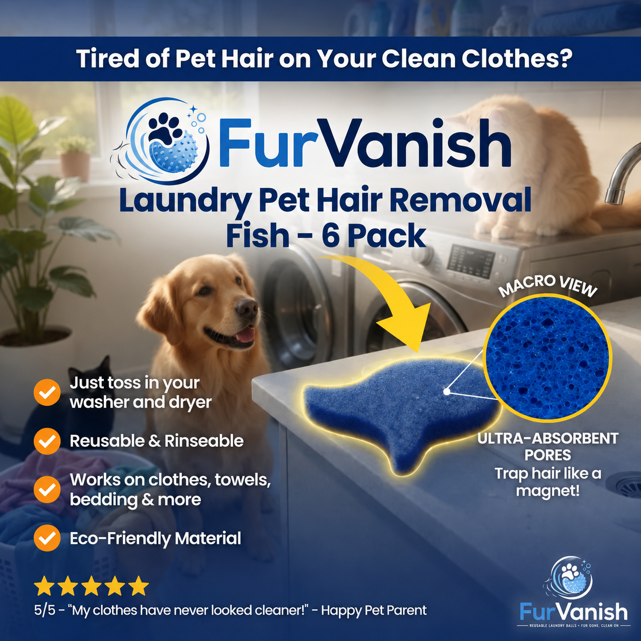 FurVanish™ Reusable Laundry Hair Remover Balls